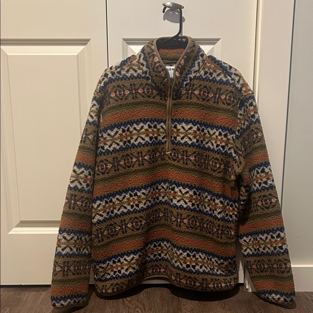 Old Navy Men's Quarter Zip Up Sweater - Multicolor Pattern